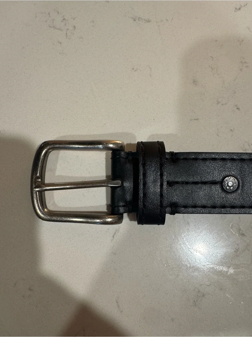 Levi's Black Leather Belt with Silver-Tone Buckle